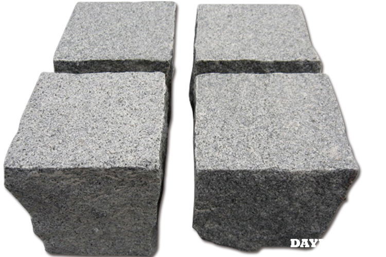 Cubes Dark Grey Granite G654 Top flamed sides natural split bottom sawn 10x10x10cm